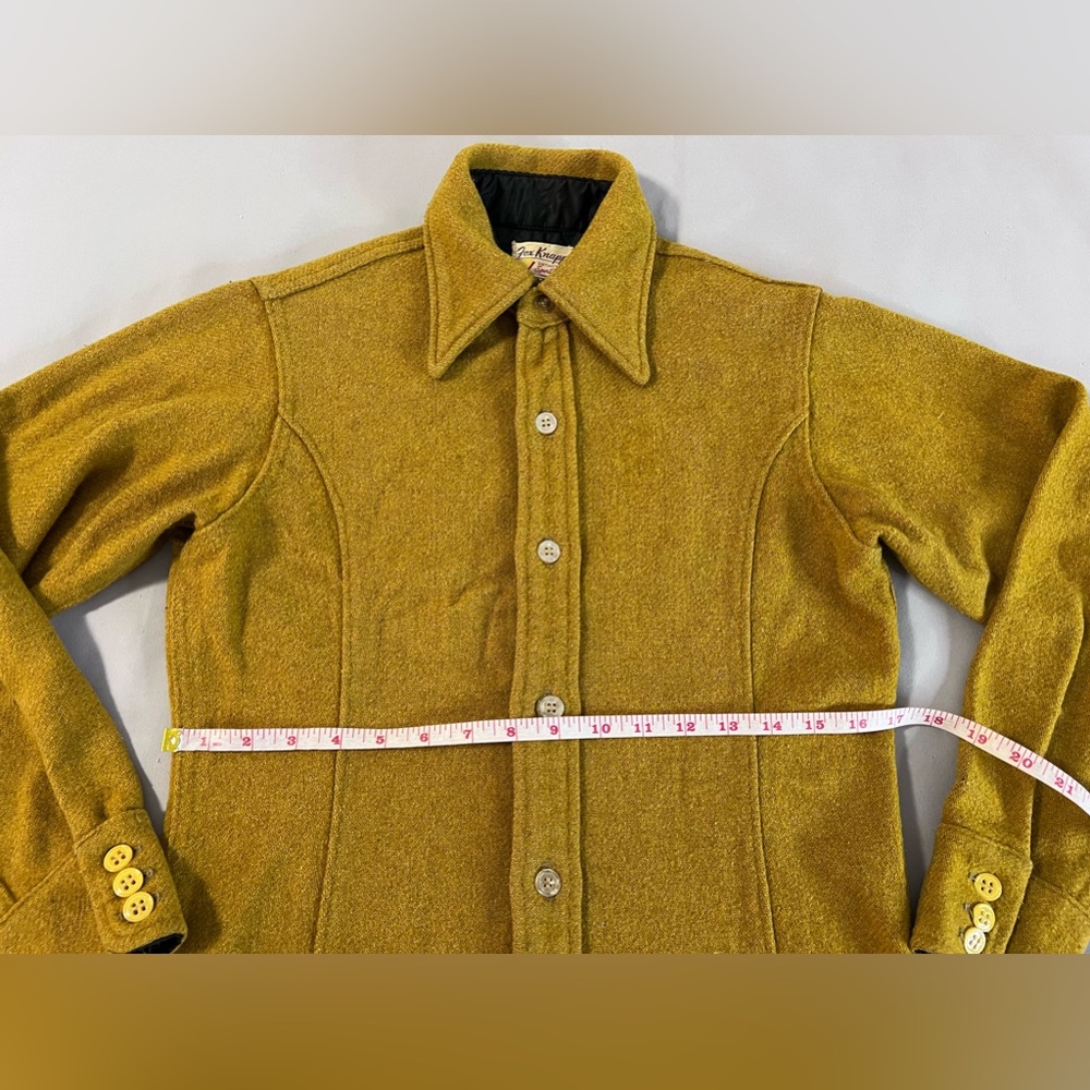 Vtg 60s Fox Knapp Men S Solid Wool Flannel Jacket Button USA Lumberjack Minn. - Picture 3 of 7